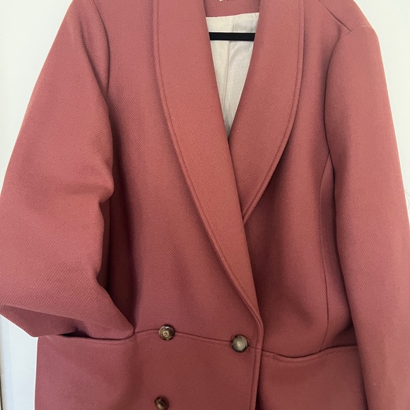 Sezane James coat-Women’s Double-Breasted- XL/14 rust pink - Picture 2 of 7